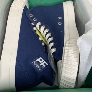PF Flyers high top sneakers, navy blue, US women’s size 9
